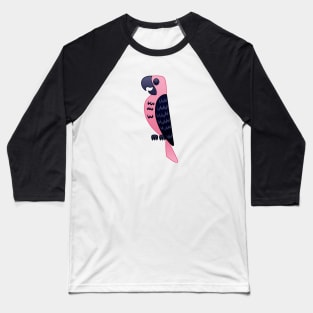 Tropical Elegance - Pink Parrot Illustration Baseball T-Shirt